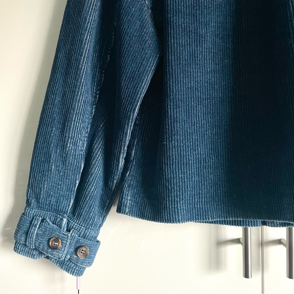 Avec Les Filles Relaxed Corduroy Shacket In Blue Size M NWT - Picture 15 of 16